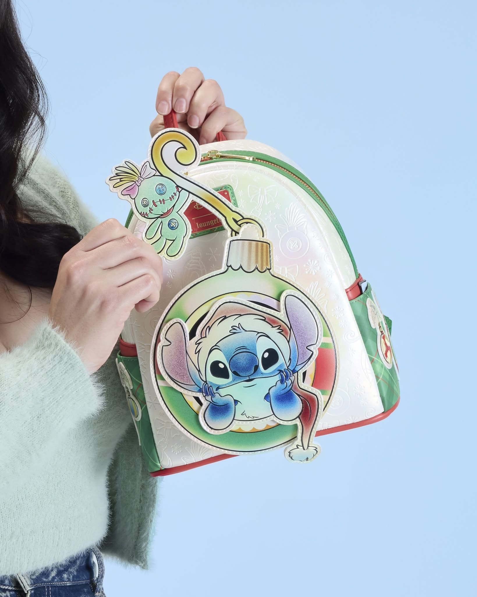 Loungefly Disney Stitch Ornament Kids Backpack Disney Loungefly Mini Backpack - Lilo & Stitch Holiday Santa  main image 2