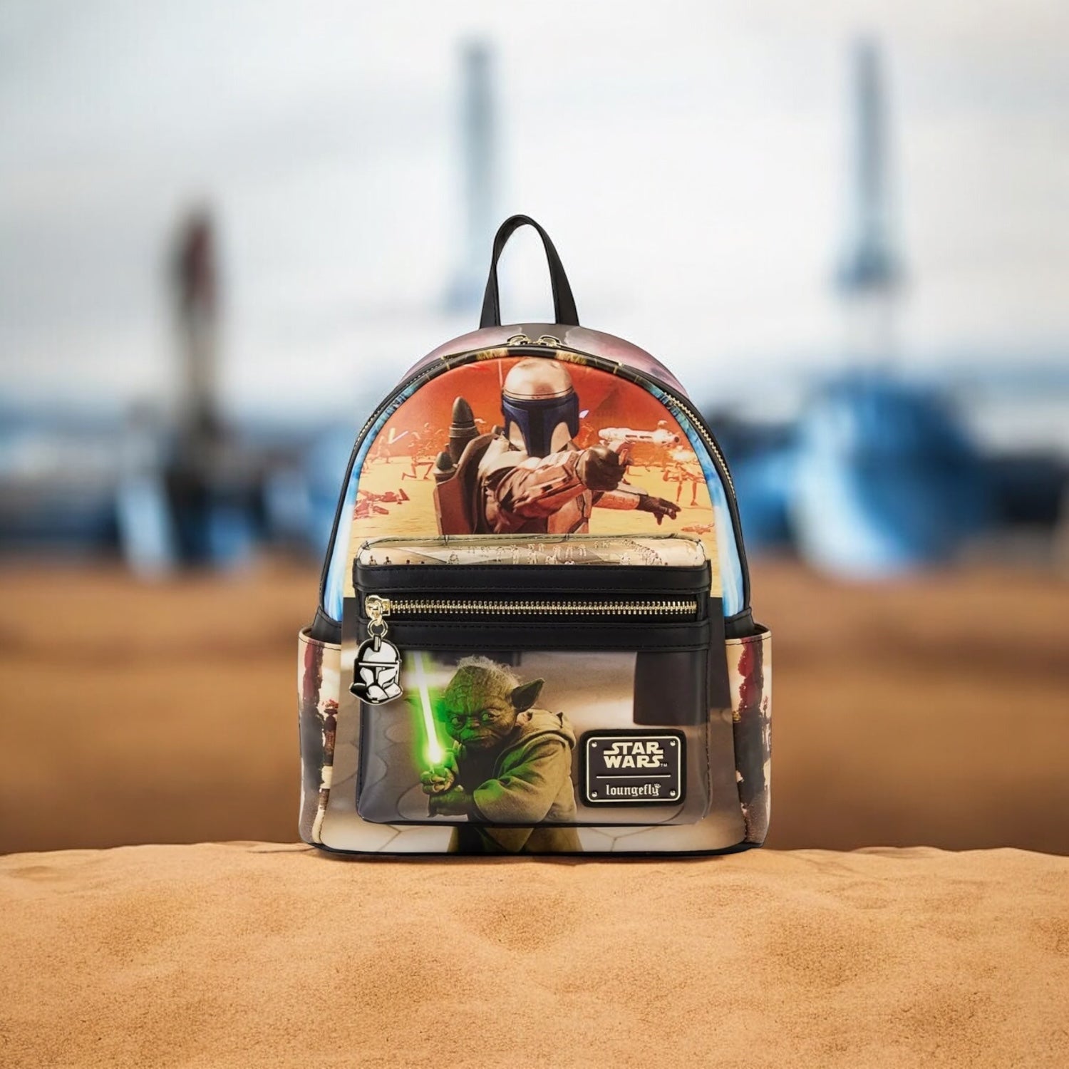 【Lounge Fly】Attack of the Clones Scene Mini Backpack Amazon.com: Loungefly Disney Star Wars Episode Two Attack Of