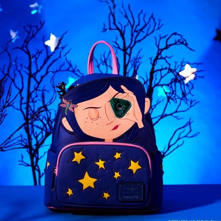 coraline glow in the dark house mini backpack Loungefly Laika Coraline Stars Cosplay Mini Backpack– LF Lovers