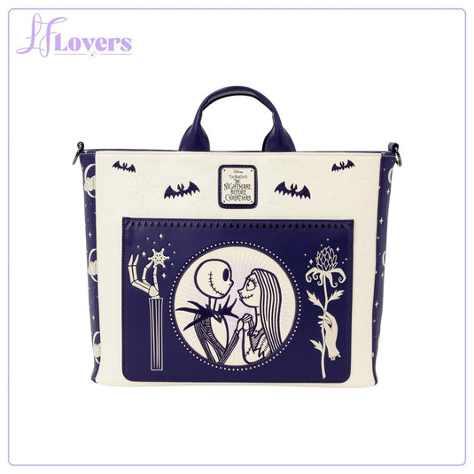 Loungefly Disney Jack Skellington & Sally Night Sky Convertible Backpack & Tote Bag