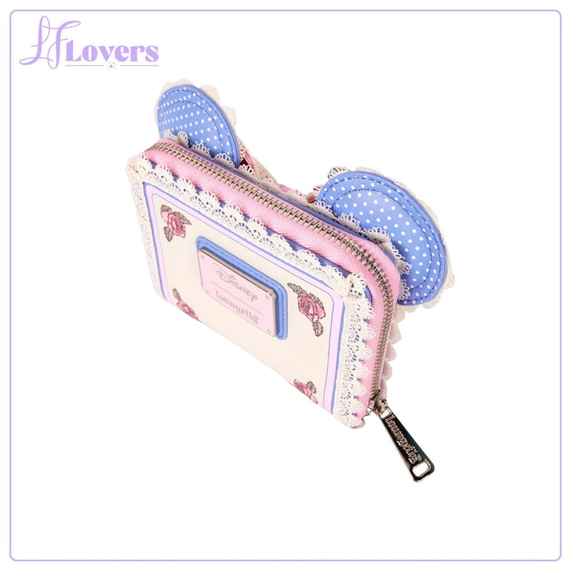 Load image into Gallery viewer, Loungefly Disney Minnie Floral And Lace Ears Zip Around Wallet - LF Lovers
