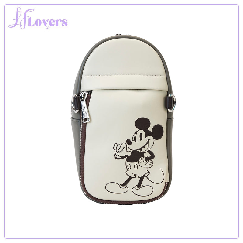 Load image into Gallery viewer, Loungefly Disney Mickey And Friends Faux Leather And Canvas Water Bottle Crossbody
