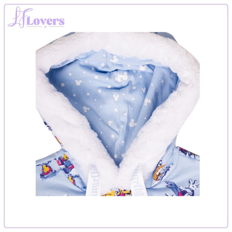 Load image into Gallery viewer, Loungefly Disney Mickey And Friends Winter Wonderland Hooded Sweatshirt
