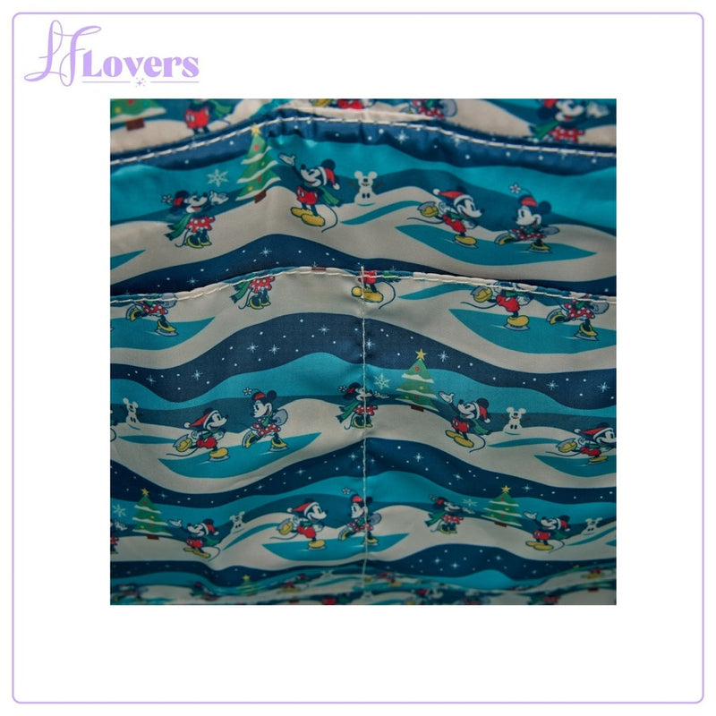 Load image into Gallery viewer, Loungefly Disney Mickey And Minnie Holiday Convertible Tote Bag - PRE ORDER
