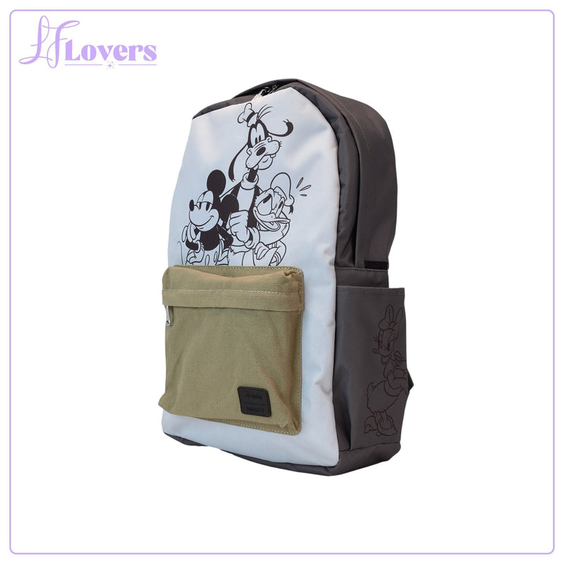 Load image into Gallery viewer, Loungefly Disney Mickey And Friends Canvas &amp; Nylon Full Size Backpack
