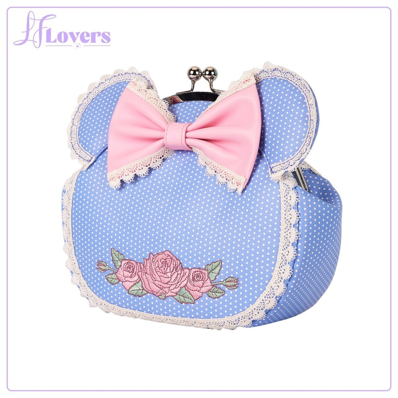 Load image into Gallery viewer, Loungefly Disney Minnie Floral And Lace Kisslock Crossbody - PRE ORDER - LF Lovers
