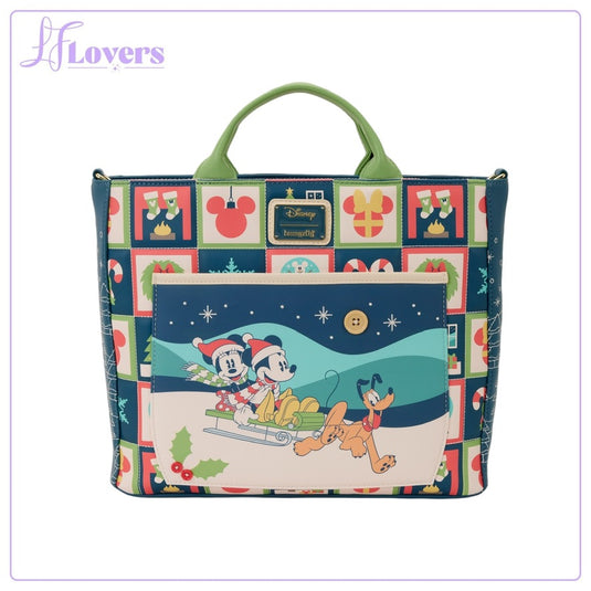 Loungefly Disney Mickey And Minnie Holiday Convertible Tote Bag - PRE ORDER