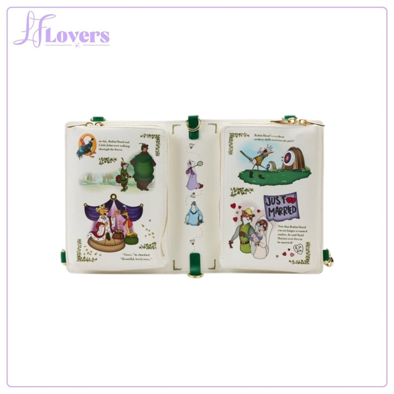Load image into Gallery viewer, Loungefly Disney Classic Books Robin Hood Convertible Crossbody - Preorder
