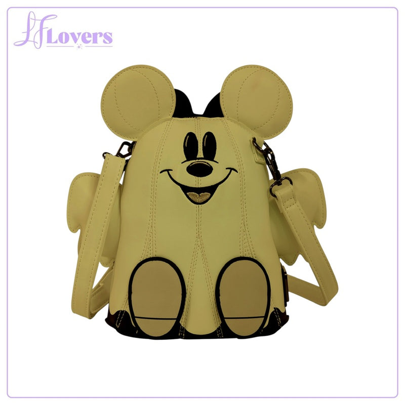 Load image into Gallery viewer, Loungefly Disney Mickey &amp; Minnie Ghost Glow Figural Crossbody Bag - Preorder
