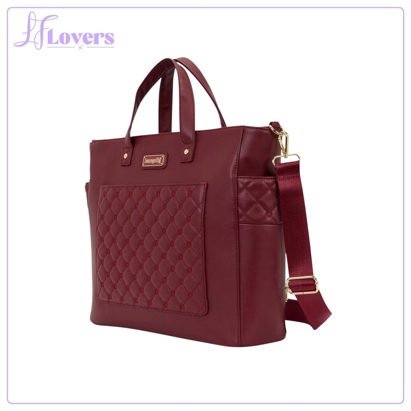 Load image into Gallery viewer, Loungefly The Mo Red Pin Trader Convertible Tote Bag
