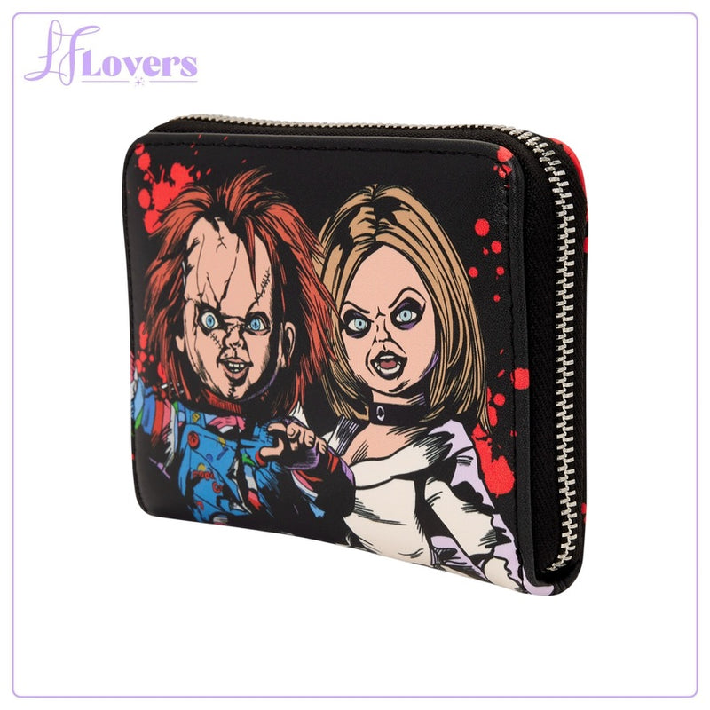 Load image into Gallery viewer, Loungefly Universal Bride Of Chucky Happy Couple Zip Around Wallet
