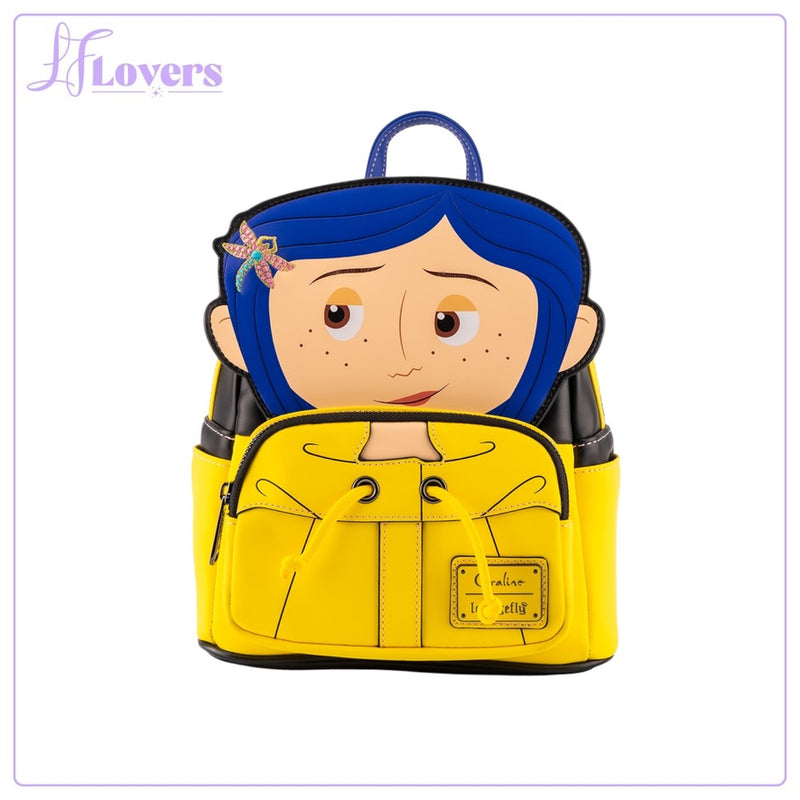 Load image into Gallery viewer, Loungefly Laika Coraline Raincoat Cosplay Mini Backpack - PRE ORDER
