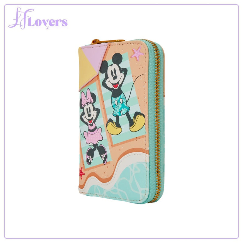 Load image into Gallery viewer, Loungefly Disney Mickey &amp; Minni Beach Fun Zip Around Wallet - LF Lovers

