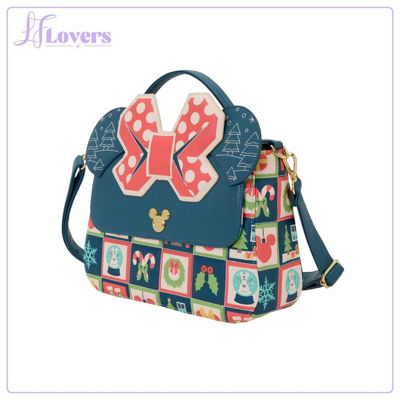 Load image into Gallery viewer, Loungefly Disney Mickey And Minnie Holiday Crossbody - PRE ORDER
