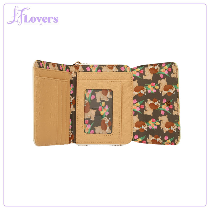 Load image into Gallery viewer, Loungefly Disney Lady And The Tramp Pastel Tulip Trifold Wallet - PRE ORDER

