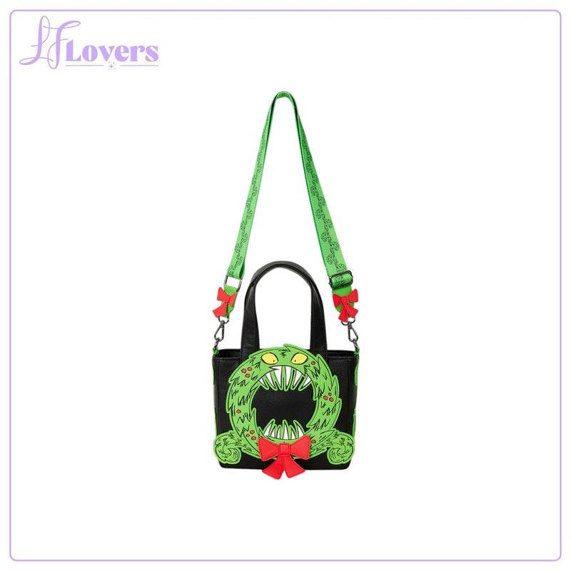 Load image into Gallery viewer, Loungefly Disney NIghtmare Before Christmas Man-Eating Wreath Mini Tote Crossbody Bag - LF Lovers
