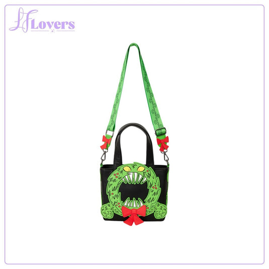 Loungefly Disney NIghtmare Before Christmas Man-Eating Wreath Mini Tote Crossbody Bag - LF Lovers