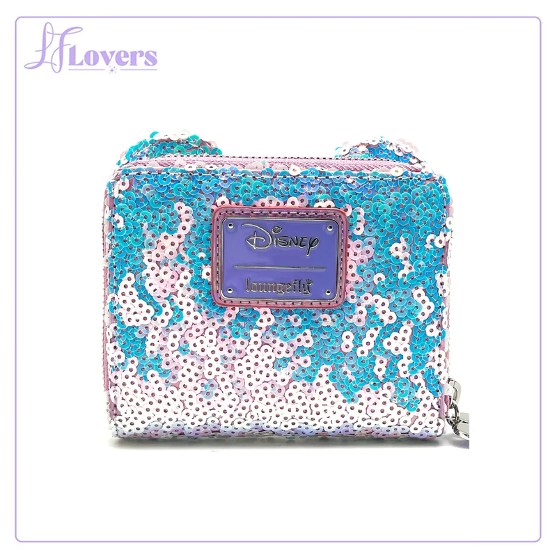 Load image into Gallery viewer, LF Lovers Exclusive - Loungefly Disney Planet Minnie UV Reactive Pink Iridescent Sequin Zip Around Wallet
