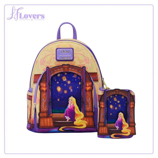 Loungefly Disney Tangled Rapunzel Lenticular Lantern Window Mini Backpack - LF Lovers