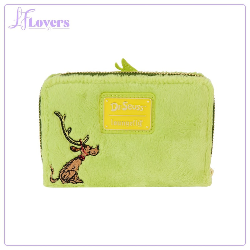 Load image into Gallery viewer, Loungefly Dr Seuss Plush Grinch Glow Cosplay Zip Around Wallet - LF Lovers
