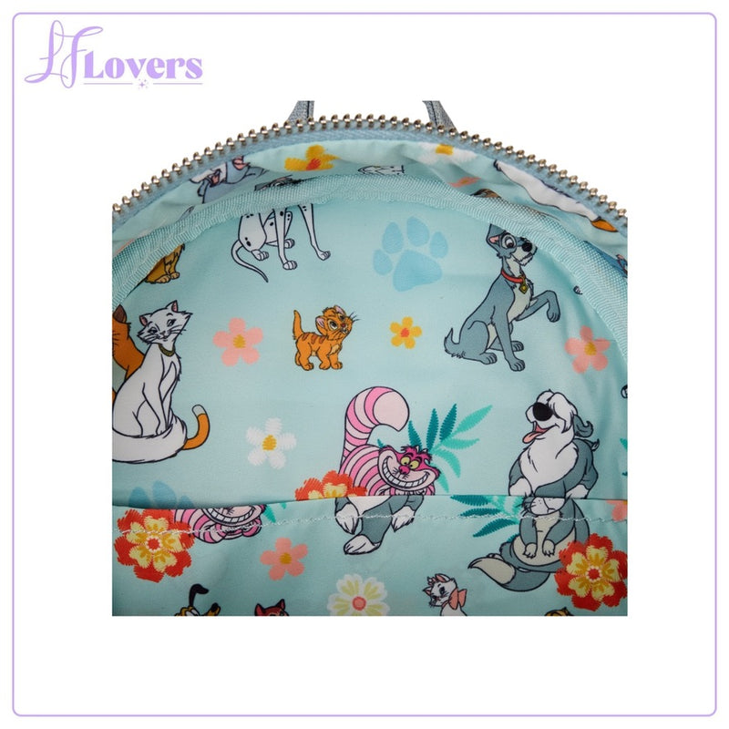 Load image into Gallery viewer, Loungefly Disney Dogs &amp; Cats Faux Denim Mini Backpack
