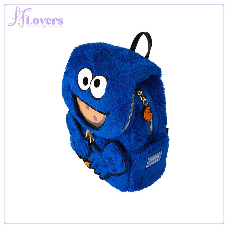 Load image into Gallery viewer, Loungefly Sesame Street Cookie Monster Plush Mini Backpack
