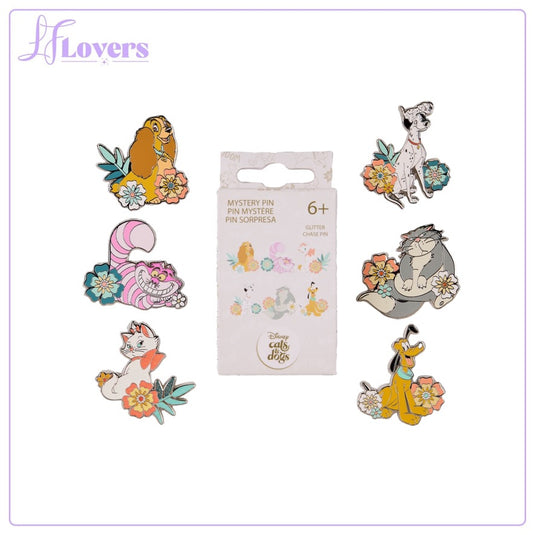 Loungefly Disney Dogs And Cats Floral Mystery Pin