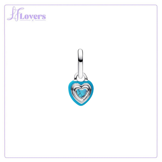 Pandora Turquoise-Coloured Heart Mini Dangle Charm