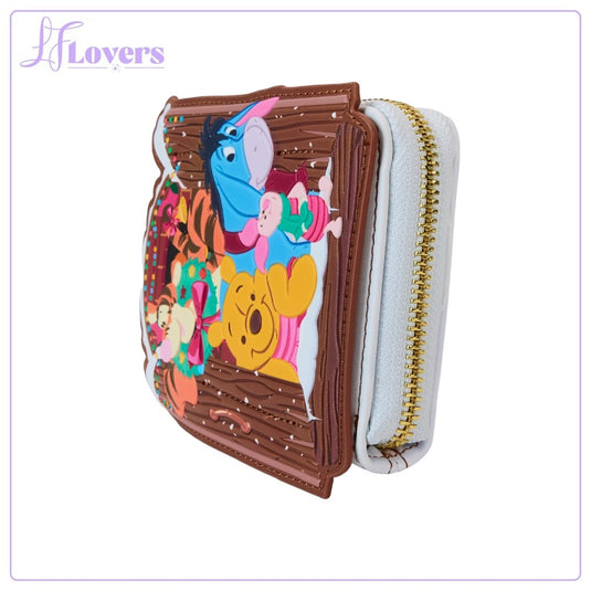 Loungefly Disney Winnie The Pooh Holiday Scene Pooh And Friends Zip Around Wallet - LF Lovers