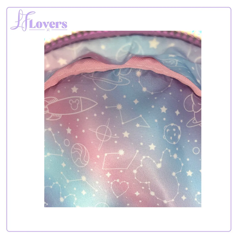 Load image into Gallery viewer, LF Lovers Exclusive - Loungefly Disney Planet Minnie UV Reactive Pink Iridescent Sequin Mini Backpack

