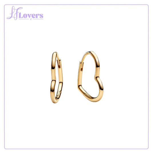 Pandora  Asymmetrical Heart Hoop Earrings