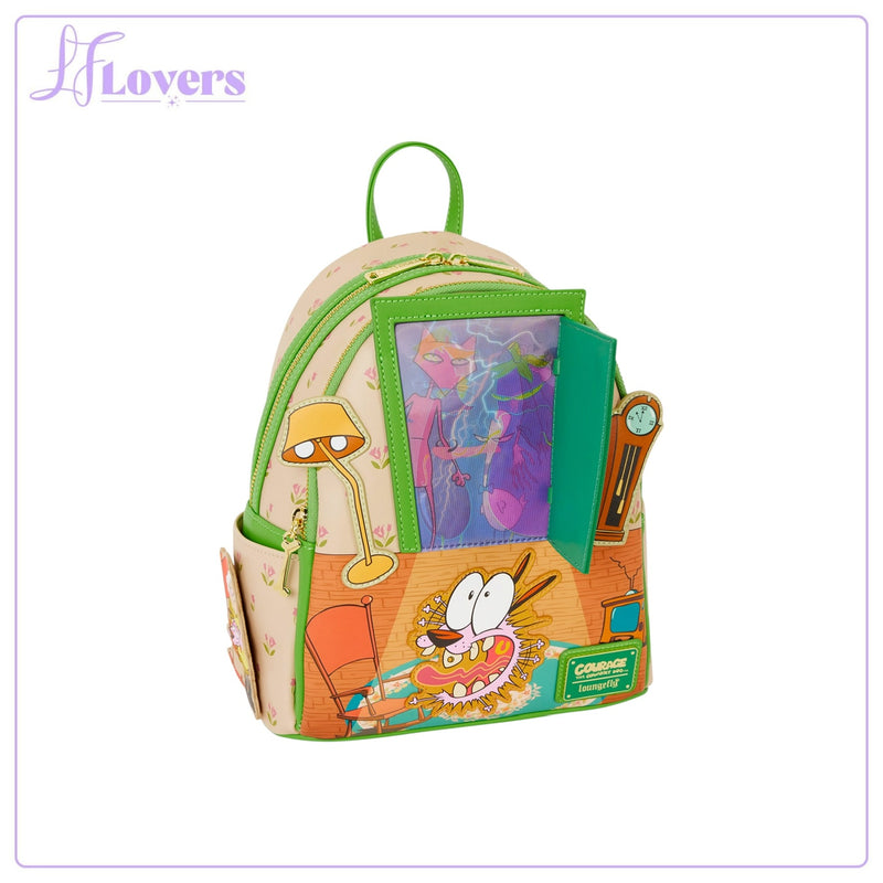 Load image into Gallery viewer, Loungefly Courage the Cowardly Dog Lenticular Mini Backpack - Preorder
