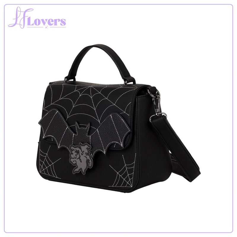 Load image into Gallery viewer, Loungefly Disney Mickey &amp; Minnie Spiderweb and Bats Crossbody Bag - Preorder
