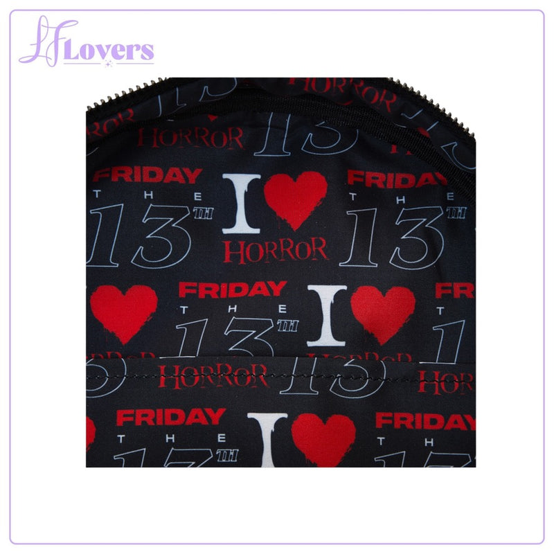 Load image into Gallery viewer, Loungefly Warner Brothers Friday The 13th I Heart Horror Mini Backpack
