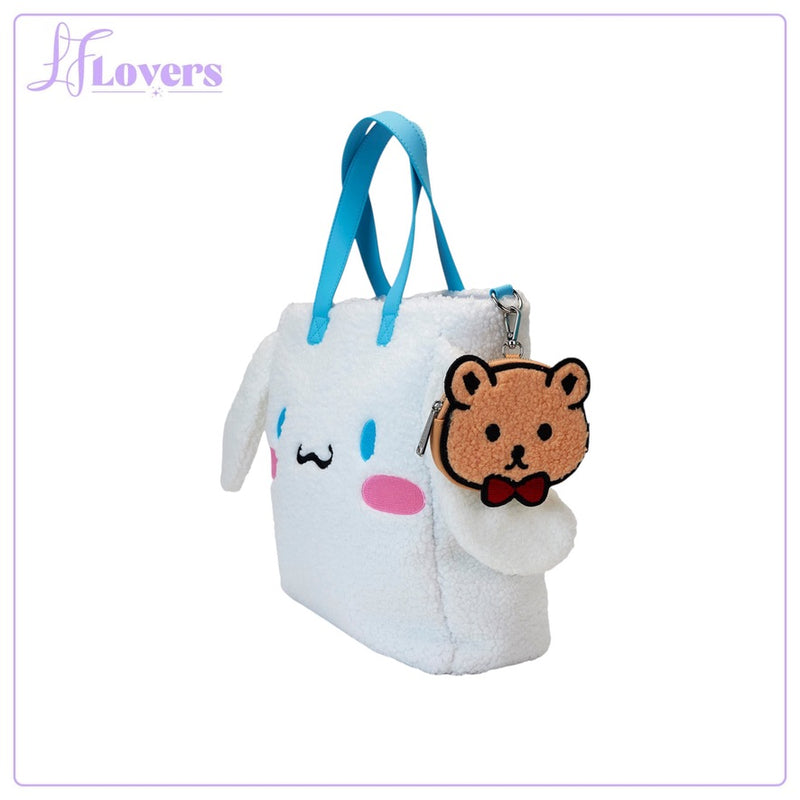 Load image into Gallery viewer, Loungefly Sanrio Cinnamoroll Sherpa Tote Bag With Coin Bag
