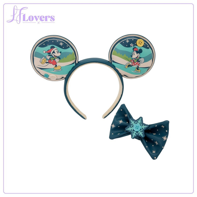 Load image into Gallery viewer, Loungefly Disney Mickey And Minnie Holiday Ear Headband - PRE ORDER

