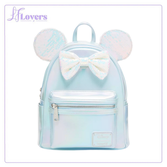 Loungefly Disney Minnie Mouse Iridescent Sequin Ears Mini Backpack - LF Lovers