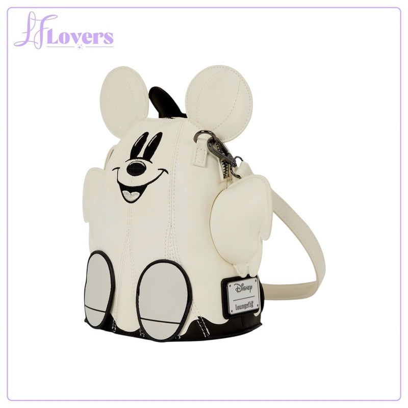 Load image into Gallery viewer, Loungefly Disney Mickey &amp; Minnie Ghost Glow Figural Crossbody Bag - Preorder
