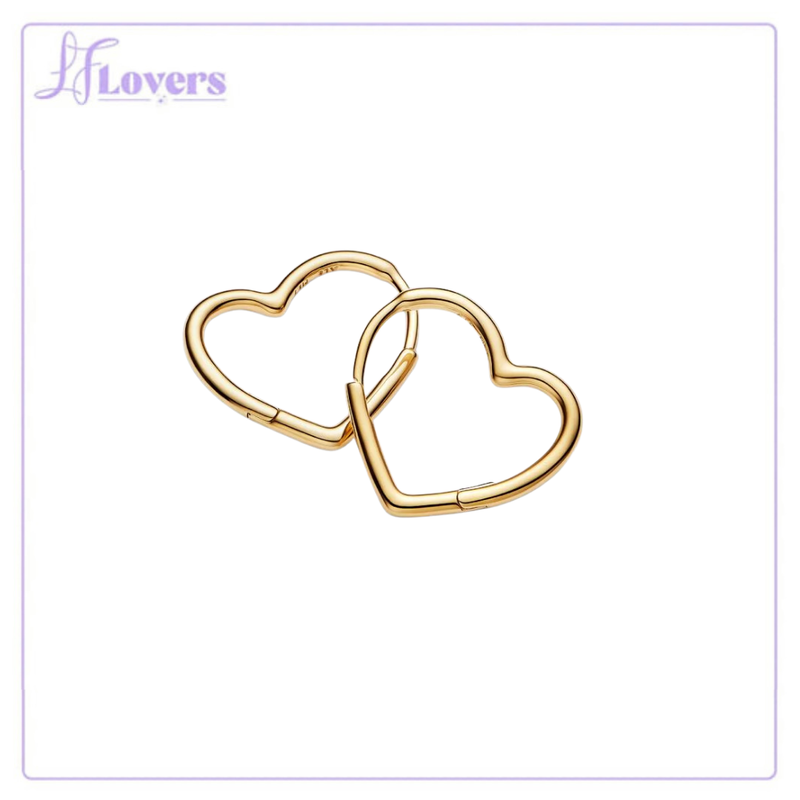 Load image into Gallery viewer, Pandora  Asymmetrical Heart Hoop Earrings
