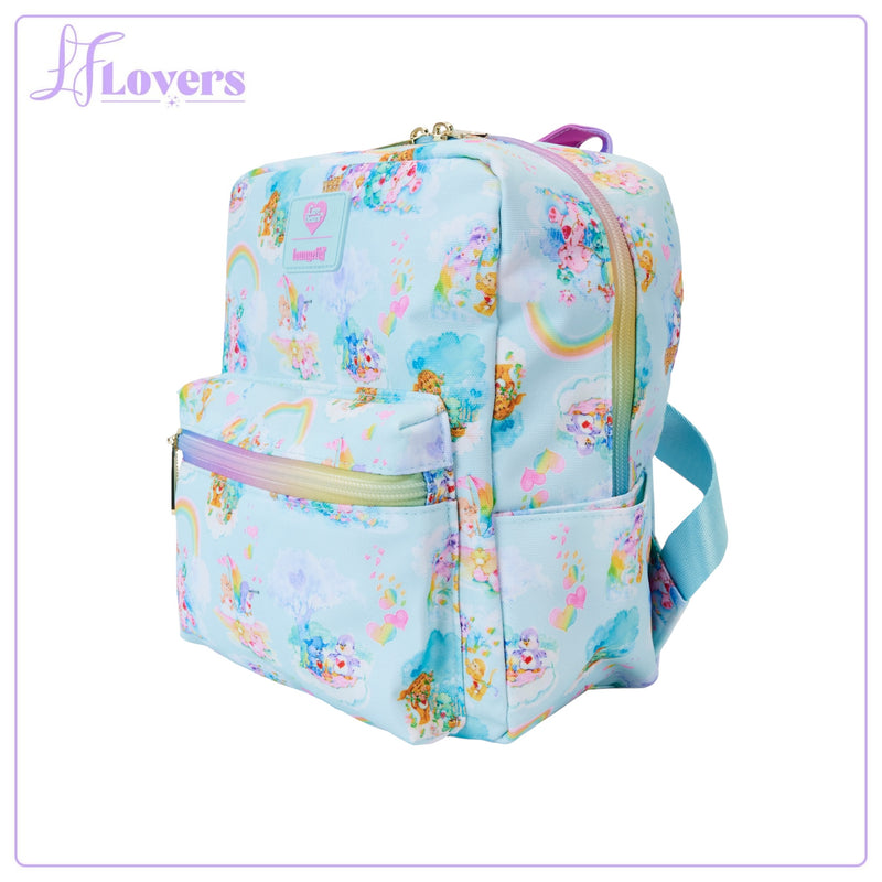 Load image into Gallery viewer, Loungefly Carebears Cousins AOP Nylon Square Mini Backpack

