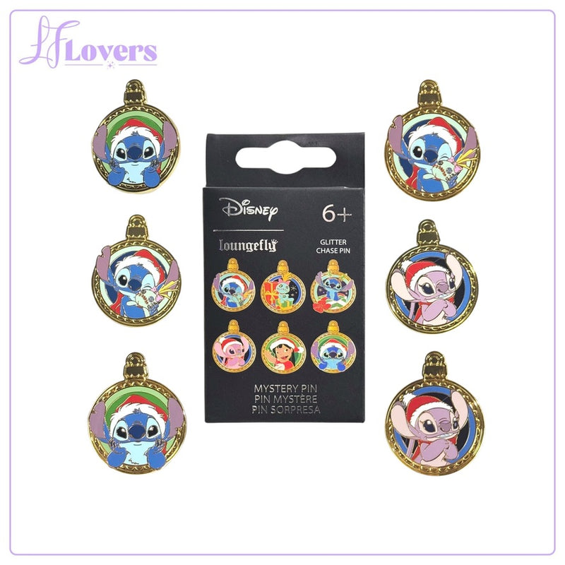 Load image into Gallery viewer, Loungefly Disney Lilo And Stitch Holiday Ornaments Mystery Box Pins - PRE ORDER
