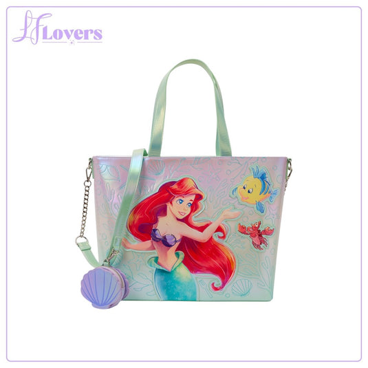 Loungefly Disney The Little Mermaid Ariel & Flounder Tote Bag With Coin Bag - PRE ORDER - LF Lovers
