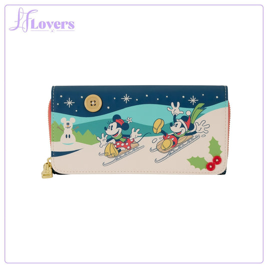 Loungefly Disney Mickey And Minnie Holiday Flap Wallet - PRE ORDER