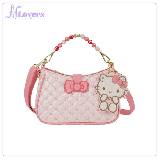 Loungefly Sanrio Hello Kitty Quilted Crossbody Bag with Beaded Handle & Bag Charm - Preorder - LF Lovers