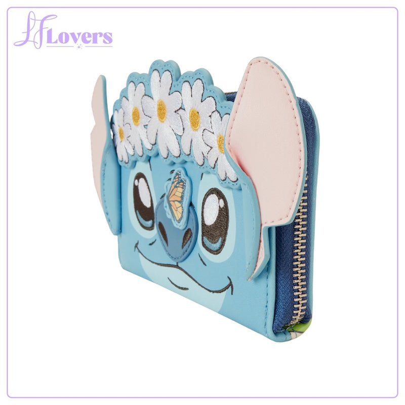 Load image into Gallery viewer, Loungefly Disney Lilo And Stitch Springtime Stitch Cosplay Zip Around Wallet - PRE ORDER - LF Lovers
