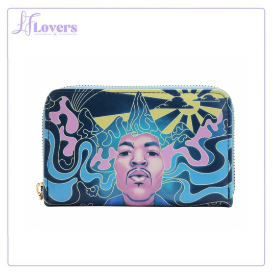 Loungefly Jimi Hendrix Psychedelic Landscape Glow-in-the-Dark Zip Around Wallet - LF Lovers