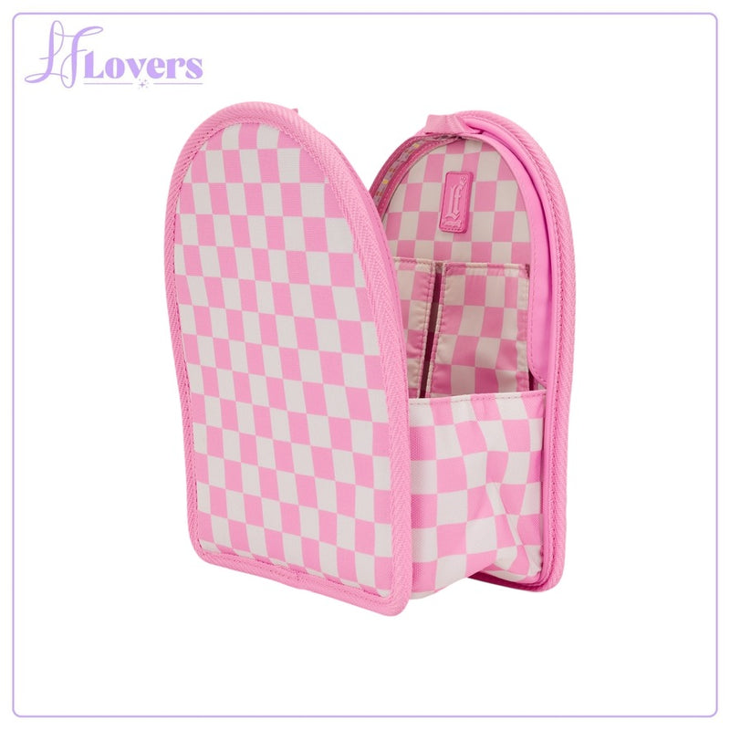 Load image into Gallery viewer, Loungefly Pink Checkerboard Light Up Mini Backpack Insert Organiser - PRE ORDER - LF Lovers
