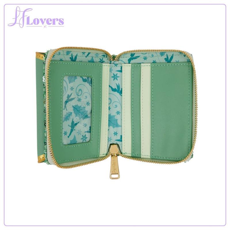 Load image into Gallery viewer, Loungefly Disney Tinkerbell Holiday Tri Fold Wallet - PRE ORDER
