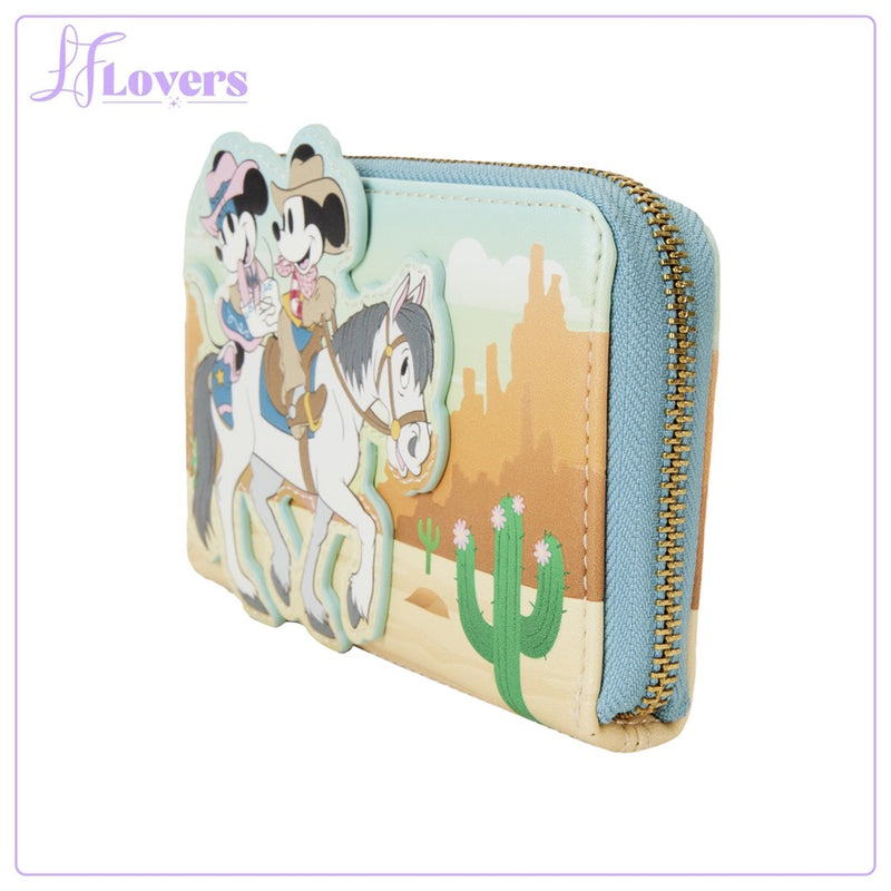 Load image into Gallery viewer, Loungefly Disney Western Mickey And Minnie Zip Around Wallet - LF Lovers
