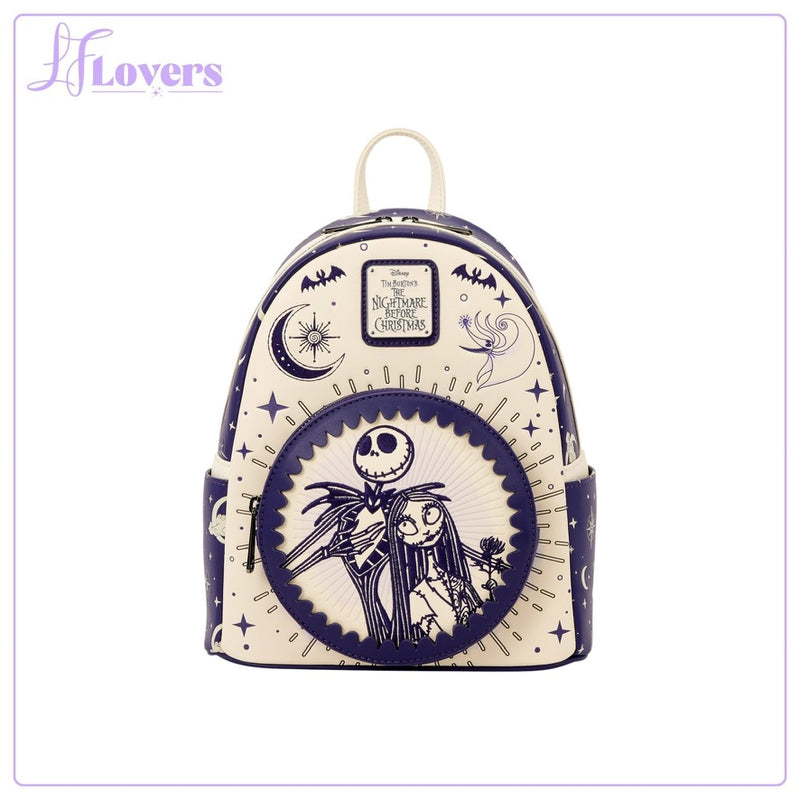 Load image into Gallery viewer, Loungefly Disney Jack Skellington &amp; Sally Night Sky Mini Backpack
